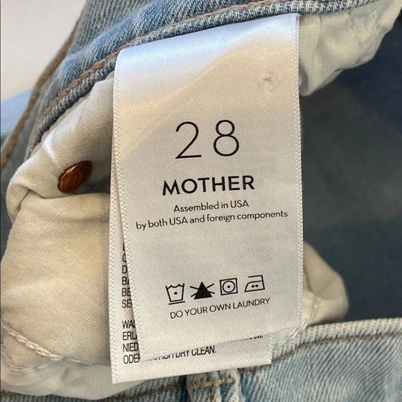 Mother The Insider Crop Step Chew Jeans Mentally Elsewhere Raw Hem Size 28 - Picture 5 of 10